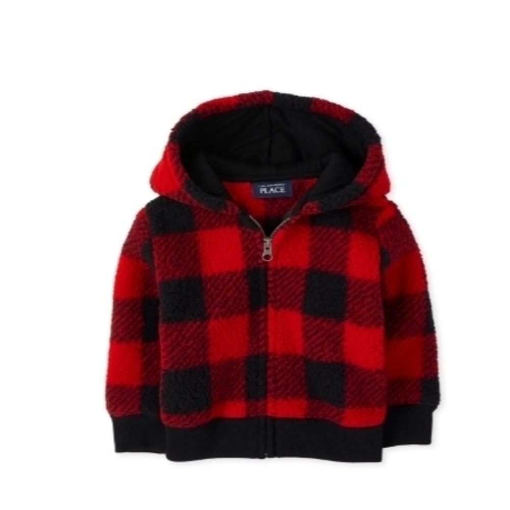 The Children's Place Red and Black Checkered Hoodie